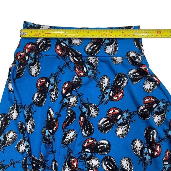 LulaRoe Patriotic Balloons Stars & Stripes Girl's Skirt Size 8 Skater A-Line EUC - Picture 8 of 11